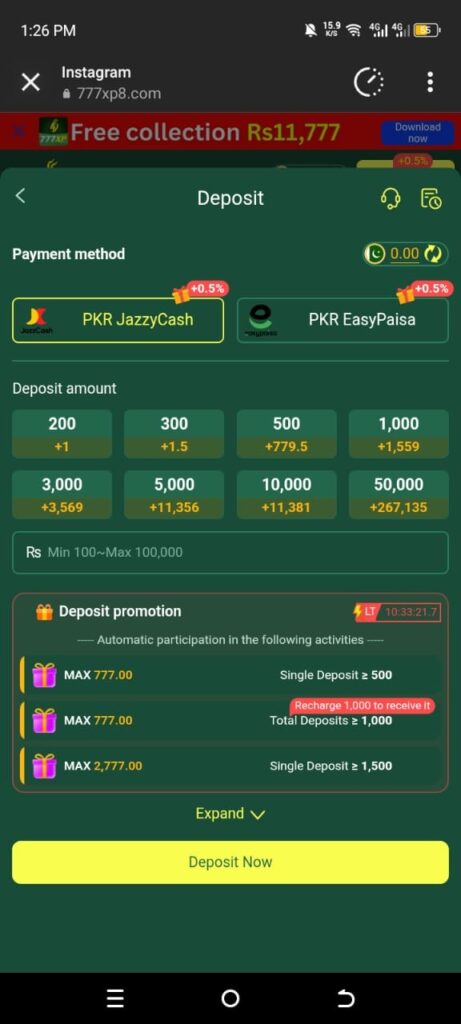 777XP Game Deposit