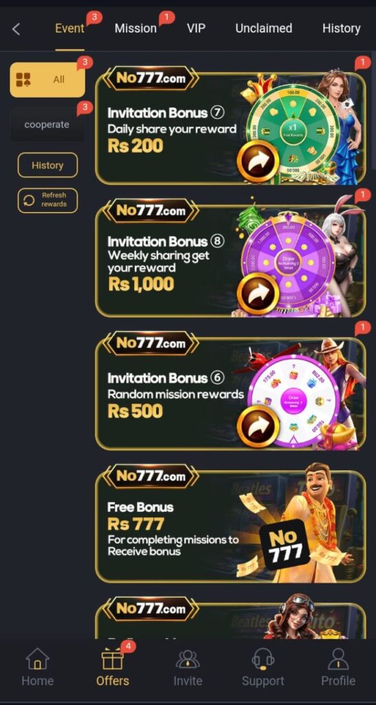 NO777 Game Rewards