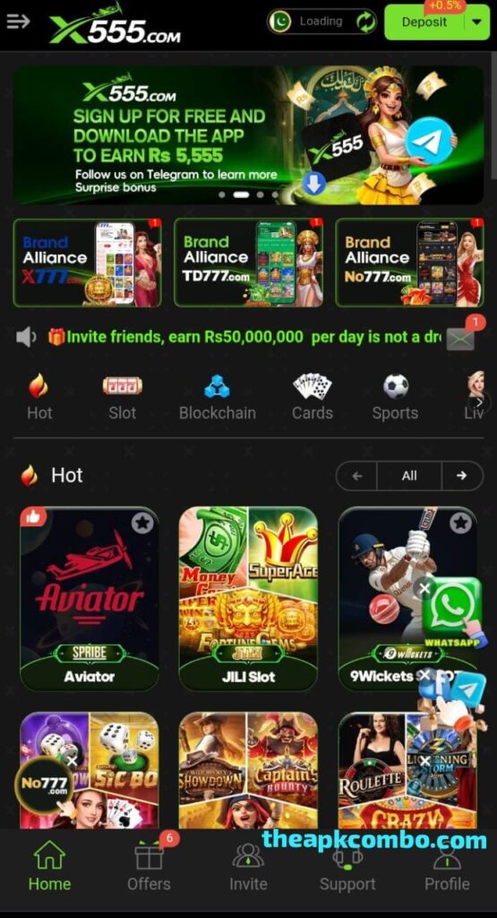 X555 Game interface screenshot