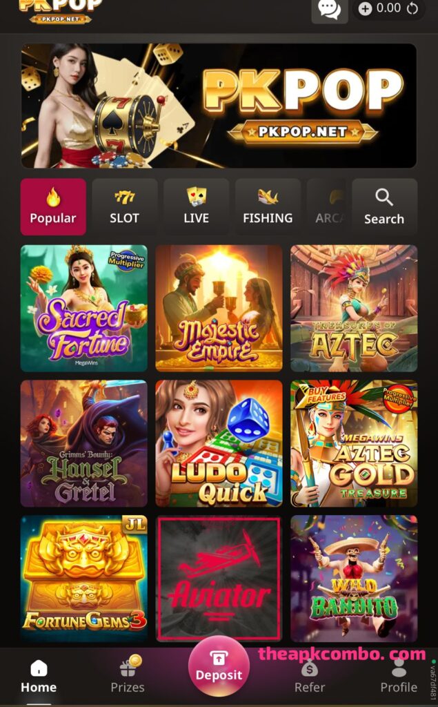 PKPOP Game interface screenshot