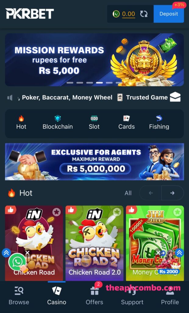 PKRBET Game interface screenshot