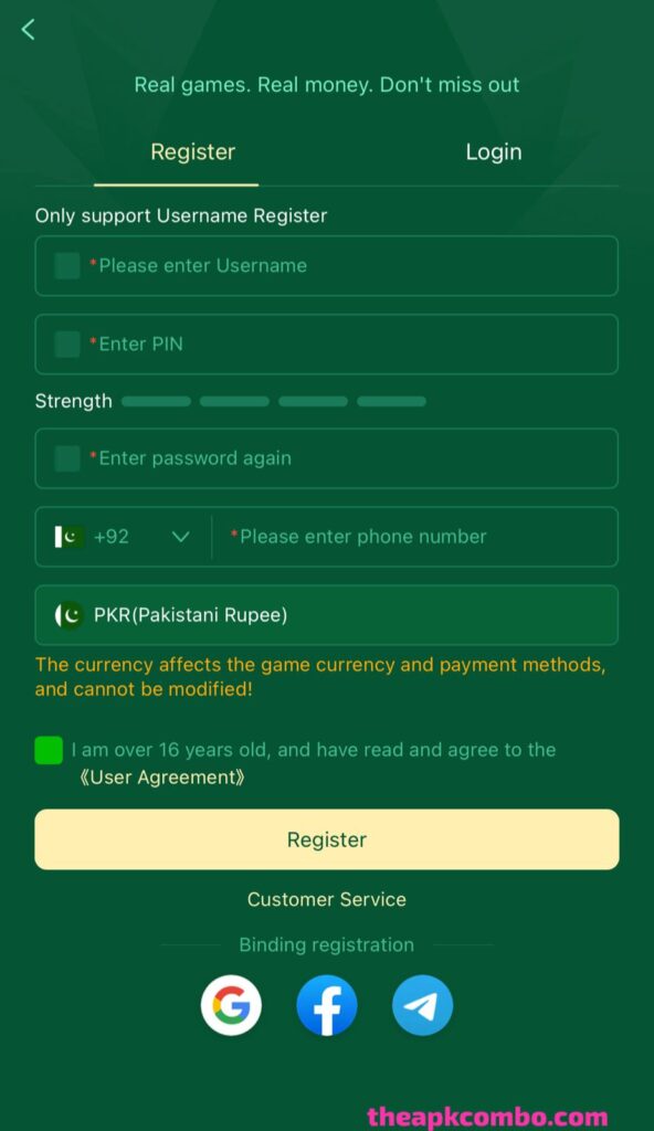 Golo 777 Game Register 