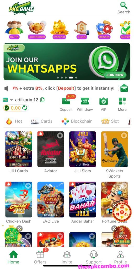 PK6 Game interface screenshot