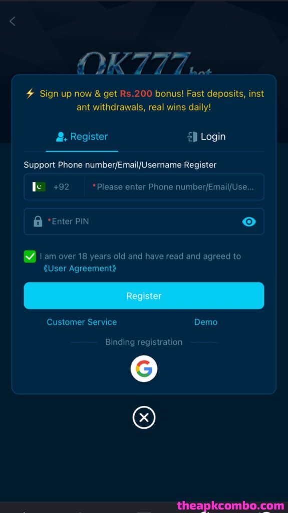 qk777 .Bet Game Register