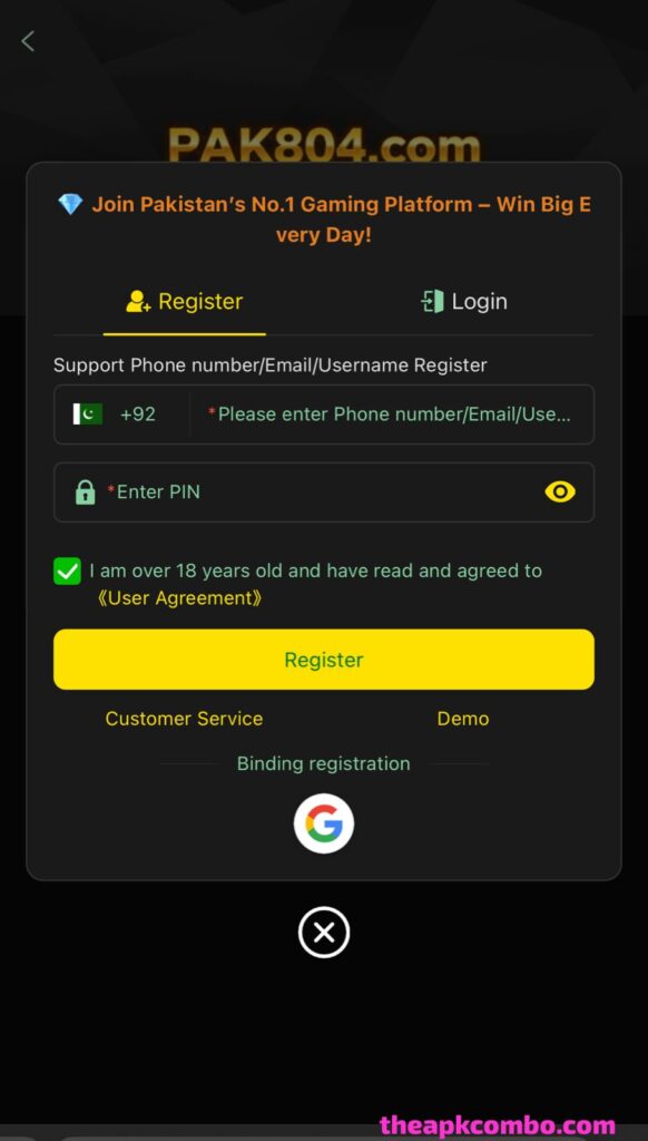 pak804 game register 