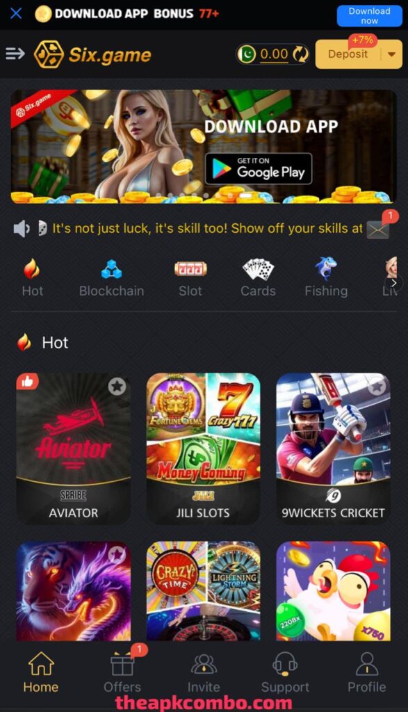 SIX Game interface screenshot