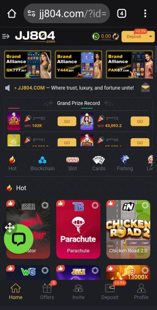 JJ804 Game interface screenshot