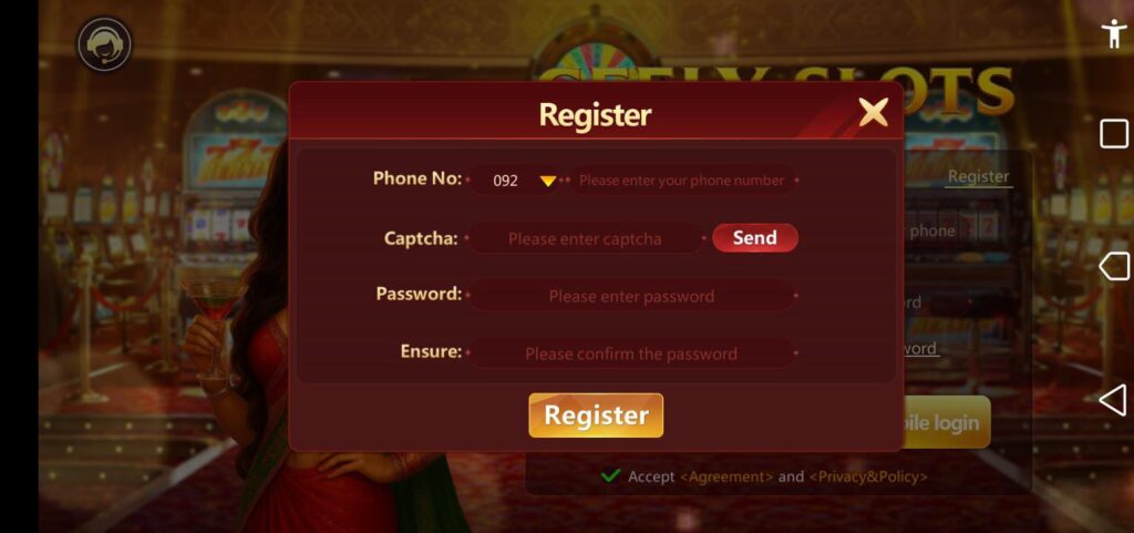 Geely Slots Game Register & Login