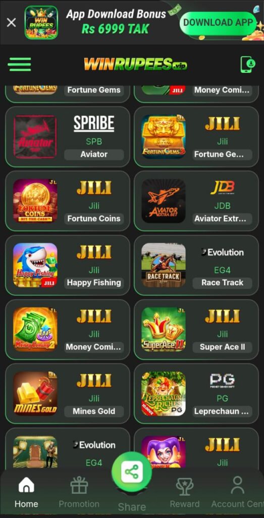 Win Rupees Game List