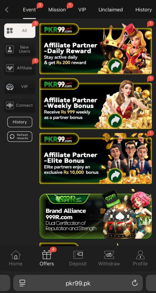 PKR99 Game Bonuses & Event