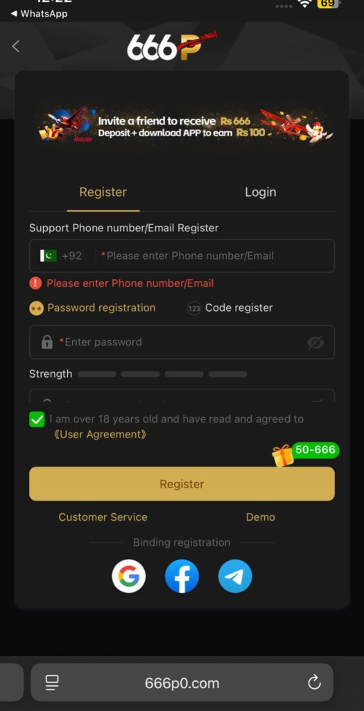 666P Game Register & Login